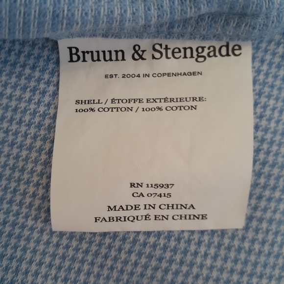BRUUN & STENGADE Men's Slim Fit Cotton Blue & White Dress Shirt - Size 15 3/4 - Picture 5 of 5